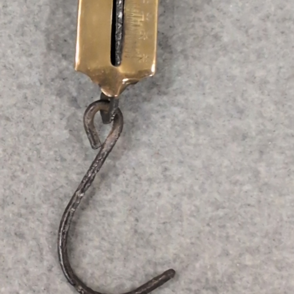 c. 1900 P.S. & W. Co. Antique Brass Spring Scale 25lb Star Logo Primitive Tool - Picture 6 of 7
